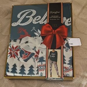 Wayfair Festive Pajama Set - Blue and White